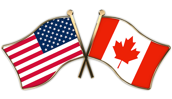 Canada and the USA flags